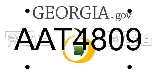AAT4809 Georgia License Plate
