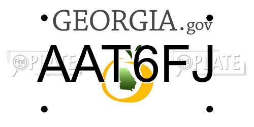 AAT6FJ Georgia License Plate