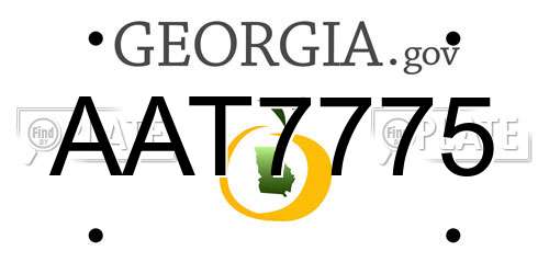 AAT7775 Georgia License Plate