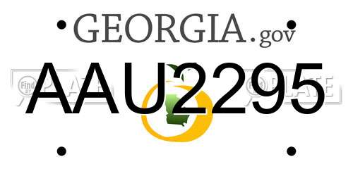 AAU2295 Georgia License Plate