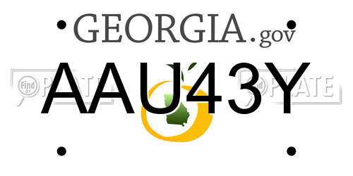 AAU43Y Georgia License Plate