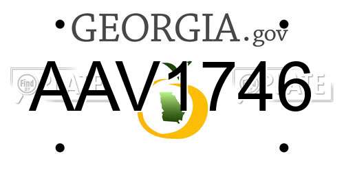 AAV1746 Georgia License Plate