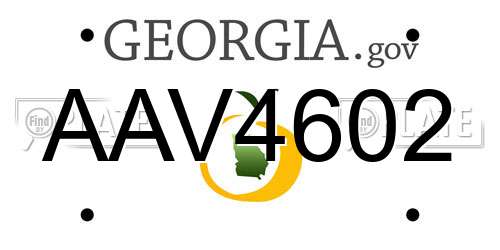 AAV4602 Georgia License Plate