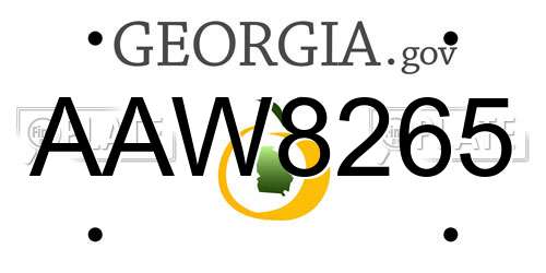AAW8265 Georgia License Plate