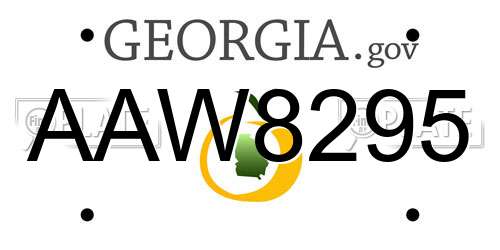 AAW8295 Georgia License Plate
