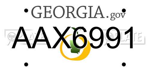 AAX6991 Georgia License Plate