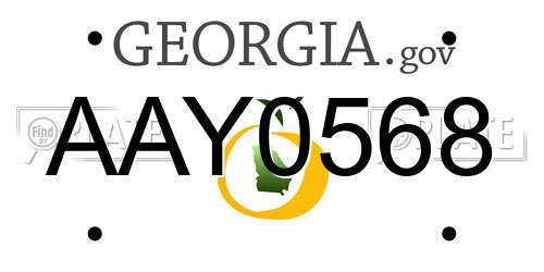 AAY0568 Georgia License Plate