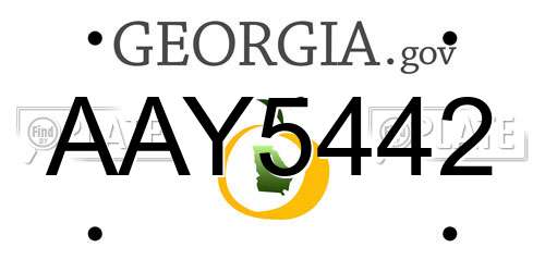 AAY5442 Georgia License Plate