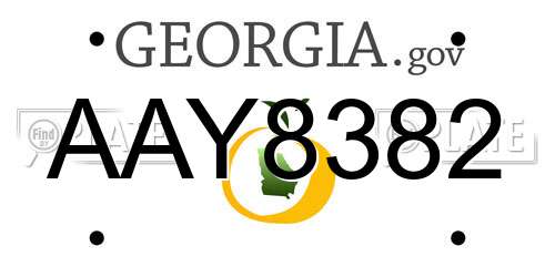 AAY8382 Georgia License Plate