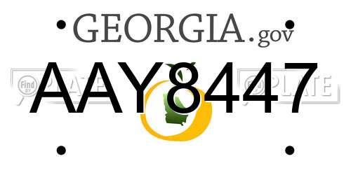 AAY8447 Georgia License Plate
