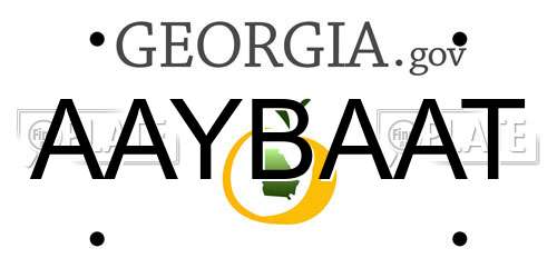 AAYBAAT Georgia License Plate