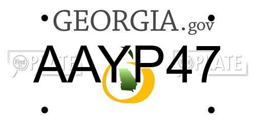 AAYP47 Georgia License Plate