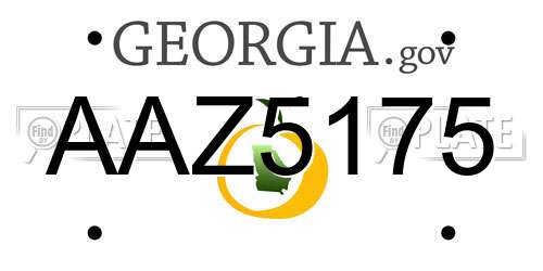 AAZ5175 Georgia License Plate