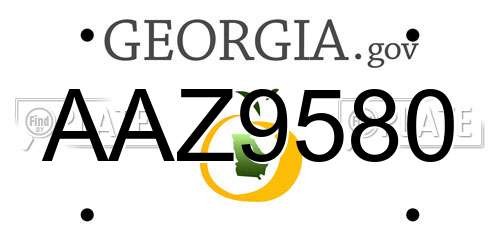 AAZ9580 Georgia License Plate