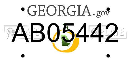 AB05442 Georgia License Plate