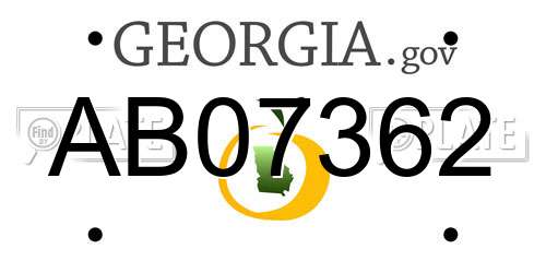 AB07362 Georgia License Plate