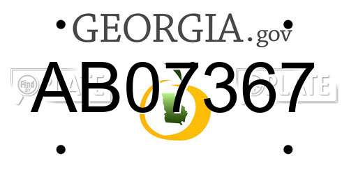 AB07367 Georgia License Plate