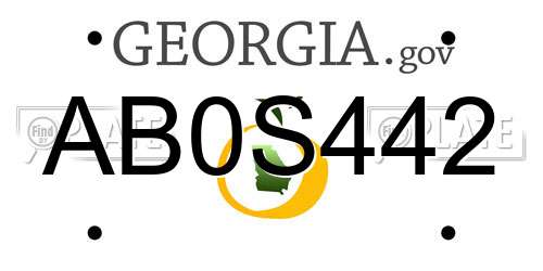 AB0S442 Georgia License Plate