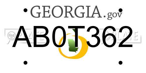 AB0T362 Georgia License Plate