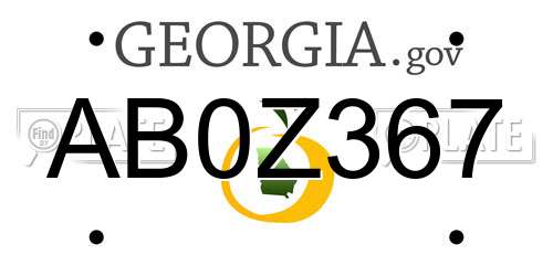 AB0Z367 Georgia License Plate