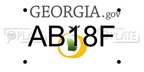 AB18F Georgia License Plate