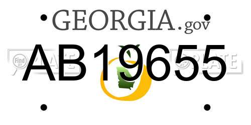 AB19655 Georgia License Plate