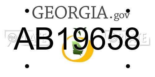 AB19658 Georgia License Plate