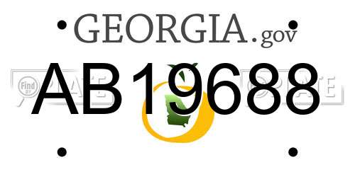AB19688 Georgia License Plate
