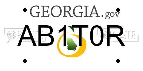AB1T0R Georgia License Plate
