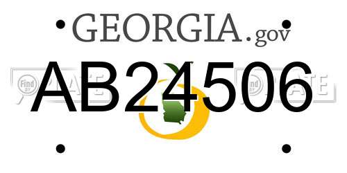 AB24506 Georgia License Plate