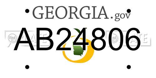 AB24806 Georgia License Plate