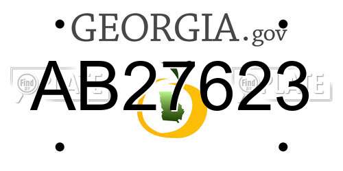 AB27623 Georgia License Plate