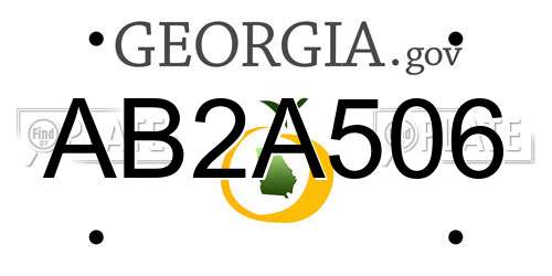 AB2A506 Georgia License Plate