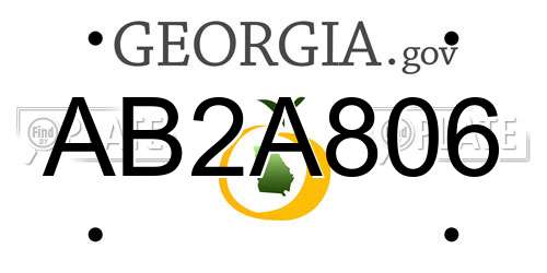 AB2A806 Georgia License Plate