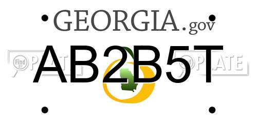 AB2B5T Georgia License Plate