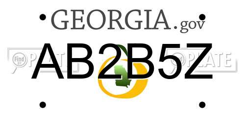 AB2B5Z Georgia License Plate