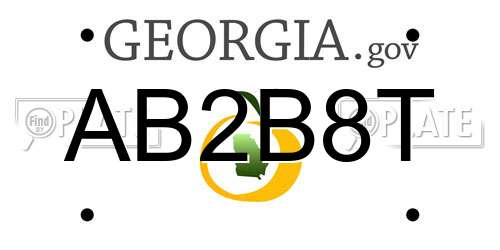 AB2B8T Georgia License Plate