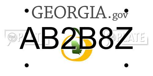 AB2B8Z Georgia License Plate