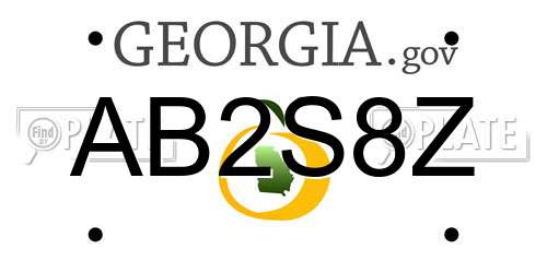 AB2S8Z Georgia License Plate