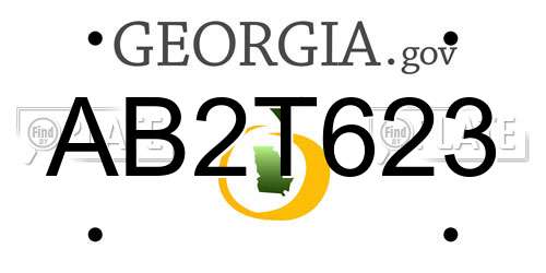 AB2T623 Georgia License Plate