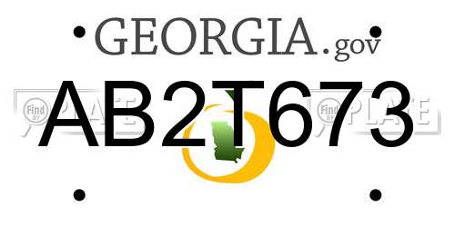 AB2T673 Georgia License Plate
