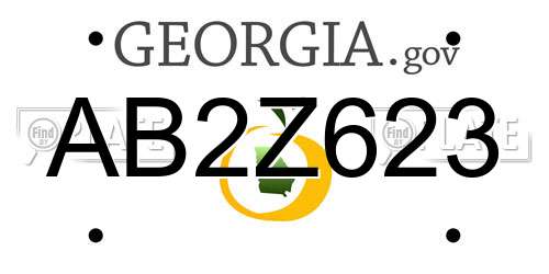 AB2Z623 Georgia License Plate