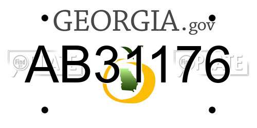 AB31176 Georgia License Plate