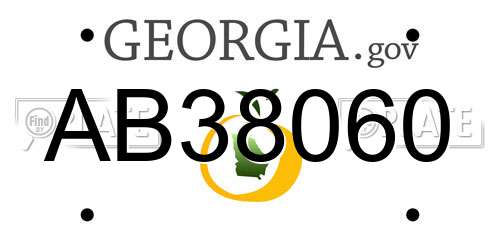 AB38060 Georgia License Plate