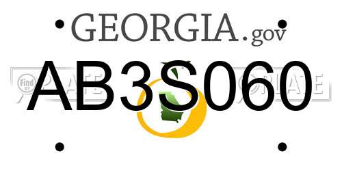 AB3S060 Georgia License Plate