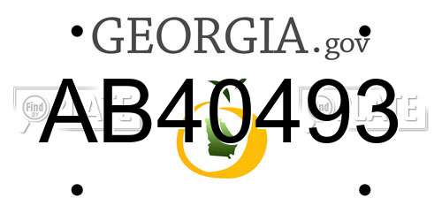AB40493 Georgia License Plate