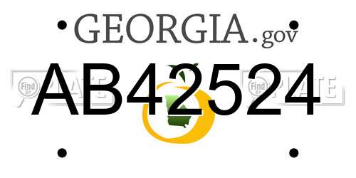 AB42524 Georgia License Plate
