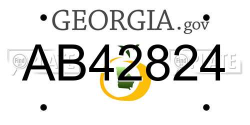 AB42824 Georgia License Plate