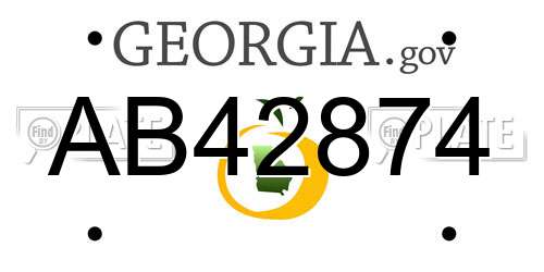 AB42874 Georgia License Plate