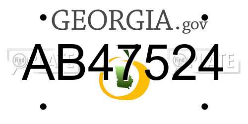 AB47524 Georgia License Plate